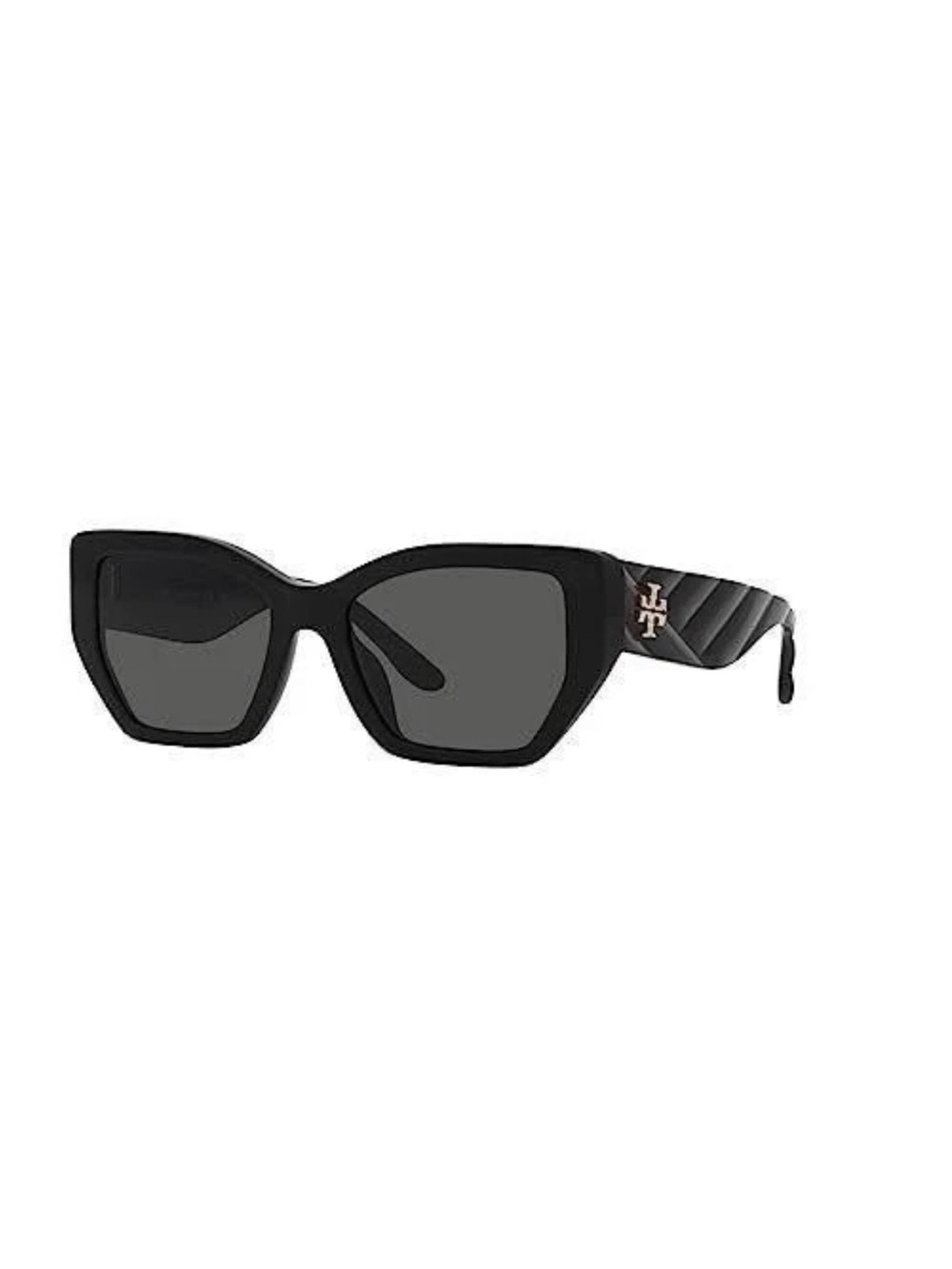 Tory Burch Black Cat-Eye Sunglasses with Gold Logo